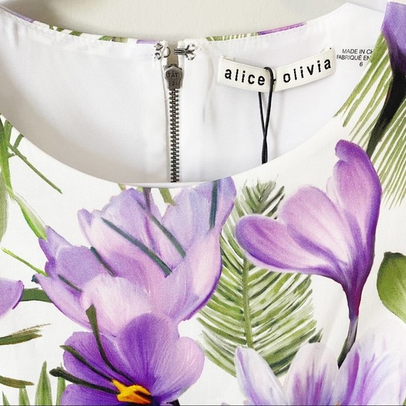 Alice + Olivia Joyce Floral Print Mini Dress 6 - Picture 6 of 15